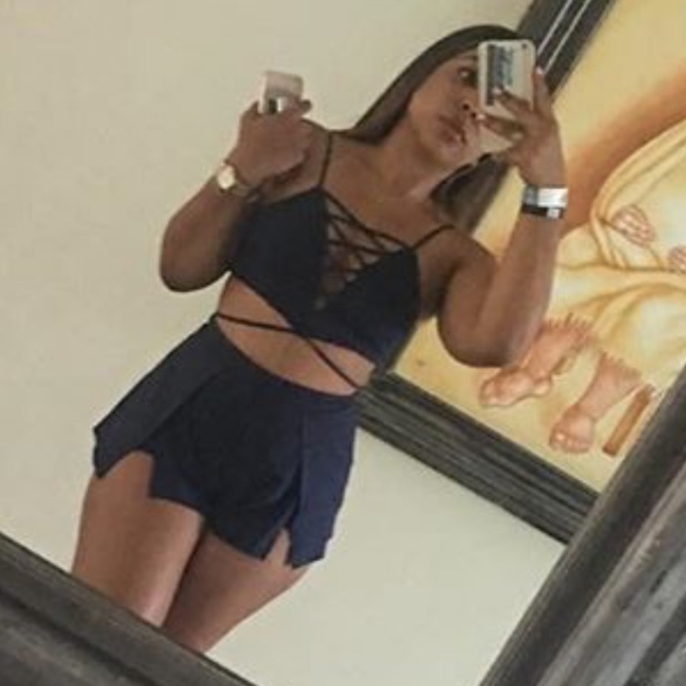 Navy Blue Two Piece Set